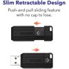 imageVerbatim 128GB PinStripe Retractable USB 20 Flash Thumb Drive with Microban Antimicrobial Product Protection  Black128GB