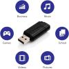 imageVerbatim 128GB PinStripe Retractable USB 20 Flash Thumb Drive with Microban Antimicrobial Product Protection  Black16 GB