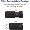 imageVerbatim 128GB PinStripe Retractable USB 20 Flash Thumb Drive with Microban Antimicrobial Product Protection  Black32 GB