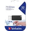 imageVerbatim 128GB PinStripe Retractable USB 20 Flash Thumb Drive with Microban Antimicrobial Product Protection  Black32 GB