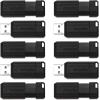 imageVerbatim 128GB PinStripe Retractable USB 20 Flash Thumb Drive with Microban Antimicrobial Product Protection  Black32GB  10 Pack