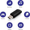 imageVerbatim 128GB PinStripe Retractable USB 20 Flash Thumb Drive with Microban Antimicrobial Product Protection  Black64GB  10 Pack