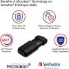 imageVerbatim 128GB PinStripe Retractable USB 20 Flash Thumb Drive with Microban Antimicrobial Product Protection  Black64GB