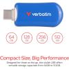 imageVerbatim 256GB Type C USB 32 Gen 1 Flash Drive USBC Thumb Drive  Blue64GB