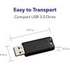 imageVerbatim 32GB Pinstripe USB 32 Gen 1 Flash Drive Retractable Thumb Drive  Black256GB