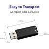 imageVerbatim 32GB Pinstripe USB 32 Gen 1 Flash Drive Retractable Thumb Drive  Black32GB