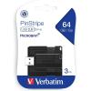 imageVerbatim 64GB PinStripe Retractable USB 20 Flash Thumb Drive  3 Pack  Black64 GB 3PK