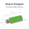 imageVerbatim 64GB Pinstripe USB 32 Gen 1 Flash Drive Retractable Thumb Drive  5 Pack  Multicolor Green Blue Red Purple Cyan5