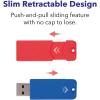 imageVerbatim 64GB Pinstripe USB 32 Gen 1 Flash Drive Retractable Thumb Drive  5 Pack  Multicolor Green Blue Red Purple Cyan5