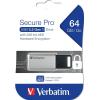 imageVerbatim 64GB Storen Go Secure Pro USB 30 Flash Drive with AES 256 Hardware Encryption  Silver64GB
