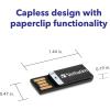 imageVerbatim 8GB ClipIt USB 20 Flash Drive Capless Thumb Drive Resistant to Water Dust and Static Discharge 3 Pack  Black White Red 98674Black