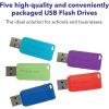 imageVerbatim 8GB Pinstripe USB 20 Flash Drive Retractable Thumb Drive  5 Pack  Multicolor Green Blue Red Purple Cyan8GB