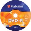 imageVerbatim DVDR Blank Discs AZO Dye 47GB 16X Recordable Disc  100 Pack SpindleSilver10 Pack Wrap