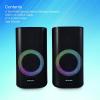 imageVerbatim RGB Gaming Stereo Desktop Speakers Bluetooth 50 35mm AUXin Connection  Black