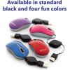imageVerbatim Wired Optical Computer Mini USBA Mouse  Plug ampamp Play Corded Small Travel Mouse with Retractable Cable  Black 98113BLUE