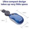 imageVerbatim Wired Optical Computer Mini USBA Mouse  Plug ampamp Play Corded Small Travel Mouse with Retractable Cable  Black 98113BLUE
