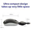 imageVerbatim Wired Optical Computer Mini USBA Mouse  Plug ampamp Play Corded Small Travel Mouse with Retractable Cable  Red 98619BLACK