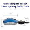 imageVerbatim Wired Optical Computer Mini USBA Mouse  Plug ampamp Play Corded Small Travel Mouse with Retractable Cable  Red 98619BLUE