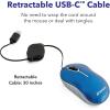imageVerbatim Wired Optical Computer Mini USBA Mouse  Plug ampamp Play Corded Small Travel Mouse with Retractable Cable  Red 98619BLUE