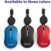 imageVerbatim Wired Optical Computer Mini USBA Mouse  Plug ampamp Play Corded Small Travel Mouse with Retractable Cable  Red 98619RED