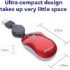 imageVerbatim Wired Optical Computer Mini USBA Mouse  Plug ampamp Play Corded Small Travel Mouse with Retractable Cable  Red 98619RED