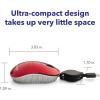 imageVerbatim Wired Optical Computer Mini USBA Mouse  Plug ampamp Play Corded Small Travel Mouse with Retractable Cable  Red 98619RED