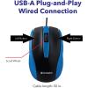 imageVerbatim Wired USB Computer Mouse  Corded USB Mouse for Laptops and PCs  Right or Left Hand Use White 99740 14quot x 24quot x 39quotBlue