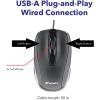 imageVerbatim Wired USB Computer Mouse  Corded USB Mouse for Laptops and PCs  Right or Left Hand Use White 99740 14quot x 24quot x 39quotGlossy Black