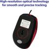 imageVerbatim Wired USB Computer Mouse  Corded USB Mouse for Laptops and PCs  Right or Left Hand Use White 99740 14quot x 24quot x 39quotRed