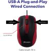 imageVerbatim Wired USB Computer Mouse  Corded USB Mouse for Laptops and PCs  Right or Left Hand Use White 99740 14quot x 24quot x 39quotRed