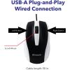 imageVerbatim Wired USB Computer Mouse  Corded USB Mouse for Laptops and PCs  Right or Left Hand Use White 99740 14quot x 24quot x 39quotWhite