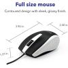 imageVerbatim Wired USB Computer Mouse  Corded USB Mouse for Laptops and PCs  Right or Left Hand Use White 99740 14quot x 24quot x 39quotWhite