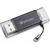 imageVerbatim 128GB Store n Go Dual USB 32 Gen 1 Flash Drive for Apple Lightning Devices  Graphite
