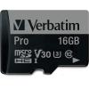 imageVerbatim 16GB Pro 600X microSDHC Memory Card with Adapter UHSI U3 Class 10