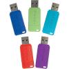 imageVerbatim 8GB Pinstripe USB 20 Flash Drive Retractable Thumb Drive  5 Pack  Multicolor Green Blue Red Purple Cyan16GB