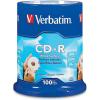 imageVerbatim CDR Blank Discs 700MB 80 Minutes 52x Recordable Disc for Data and Music  50 Pack SpindleSilver100 Pack  White Surface