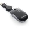 imageVerbatim Wired Optical Computer Mini USBA Mouse  Plug ampamp Play Corded Small Travel Mouse with Retractable Cable  Black 98113BLACK