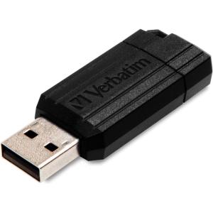 imageVerbatim 128GB PinStripe Retractable USB 20 Flash Thumb Drive with Microban Antimicrobial Product Protection  Black32 GB