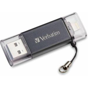 imageVerbatim 128GB Store n Go Dual USB 32 Gen 1 Flash Drive for Apple Lightning Devices  Graphite