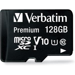 imageVerbatim 64GB Premium MicroSDXC Memory Card with Adapter UHSI V10 Class 10 supports Full HD 1080p U1 speed rated Up to 90MBs read speed128GB