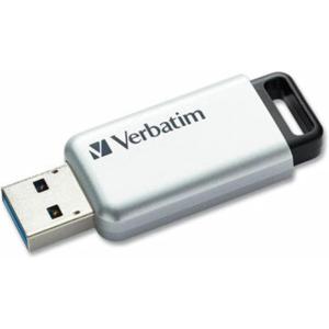 imageVerbatim 64GB Storen Go Secure Pro USB 30 Flash Drive with AES 256 Hardware Encryption  Silver128GB