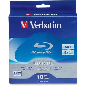 imageVerbatim BDR 25GB 16X Bluray Recordable Media Disc  Spindle  97238 Branded 10 Pack50GB  8X