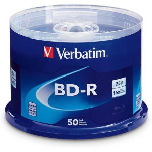 imageVerbatim BDR 25GB 16X Bluray Recordable Media Disc  Spindle  97238 Branded 10 Pack50Pk Discs