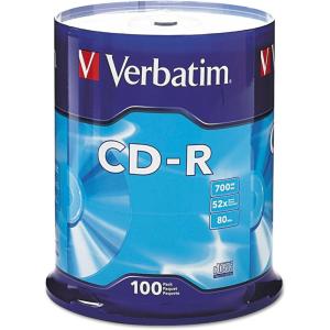 imageVerbatim CDR Blank Discs 700MB 80 Minutes 52X Recordable Disc for Data and Music  100pk Spindle Frustration Free PackagingBlue