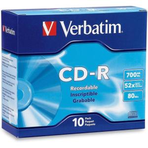 imageVerbatim CDR Blank Discs 700MB 80 Minutes 52x Recordable Disc for Data and Music  50 Pack SpindleSilver10 Pack Slim Case