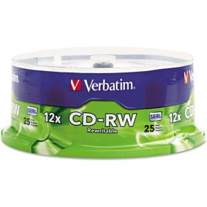 imageVerbatim CDRW 700MB 2X12X Rewritable Media Disc  25 Pack Spindle25pk Spindle