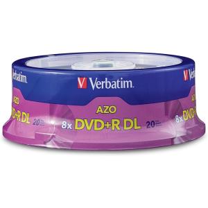 imageVerbatim DVDR DL 85GB 8X with Branded Surface  30pk Spindle  96542 30DiscSilver20Disc