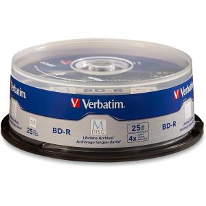 imageVerbatim M DISC BDR DL 50GB 6X Lifetime Archival White Inkjet Hub Printable Blank BluRay Recordable Media 10pk Spindle25 GB  4X