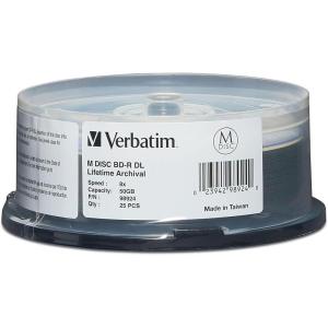 imageVerbatim M DISC BDR DL 50GB 6X Lifetime Archival White Inkjet Hub Printable Blank BluRay Recordable Media 10pk Spindle50 GB  8X