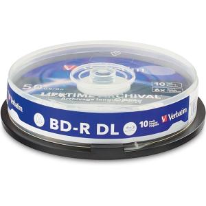 imageVerbatim M DISC BDR DL 50GB 6X Lifetime Archival White Inkjet Hub Printable Blank BluRay Recordable Media 10pk Spindle50GB  6X White Inkjet Printable